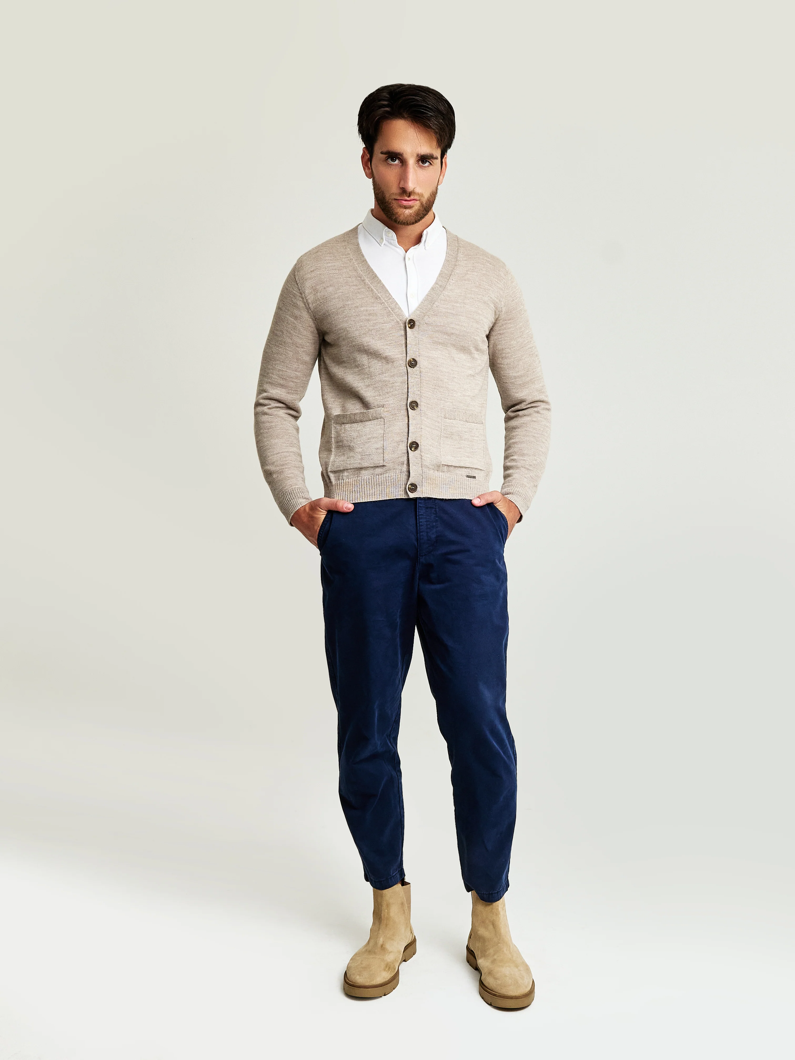 Antony Cardigan Baby Alpaca Color Polvo - Image 4