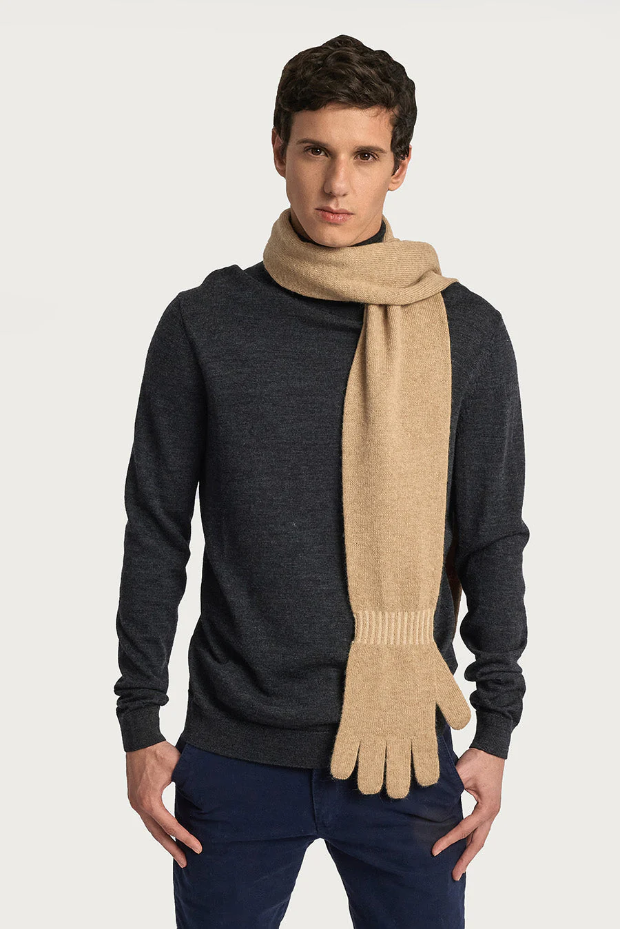 Witty Scarf Baby Alpaca Color Chanterelle & Nomad - Image 4