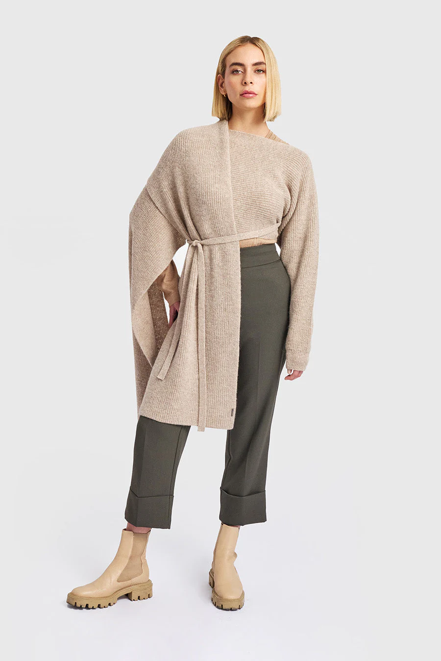 Wolfram Shawl Baby Alpaca Color Sabbia - Image 4