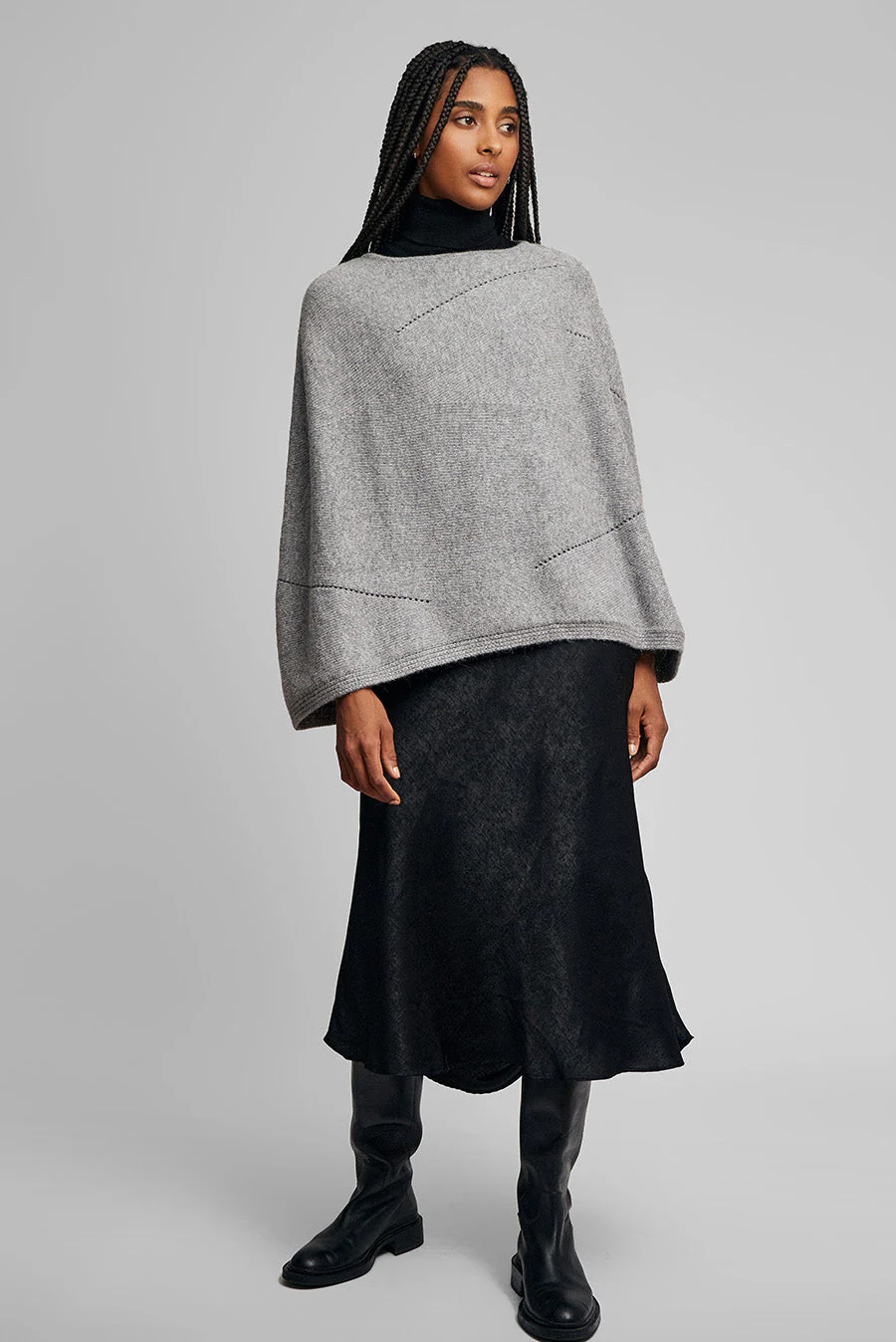 Wonderland Poncho Baby Alpaca Color Nuage - Image 4