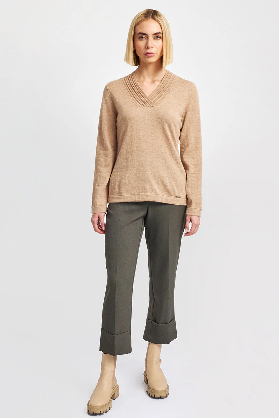 Whatever V Sweater Baby Alpaca Color Chanterelle - Image 4