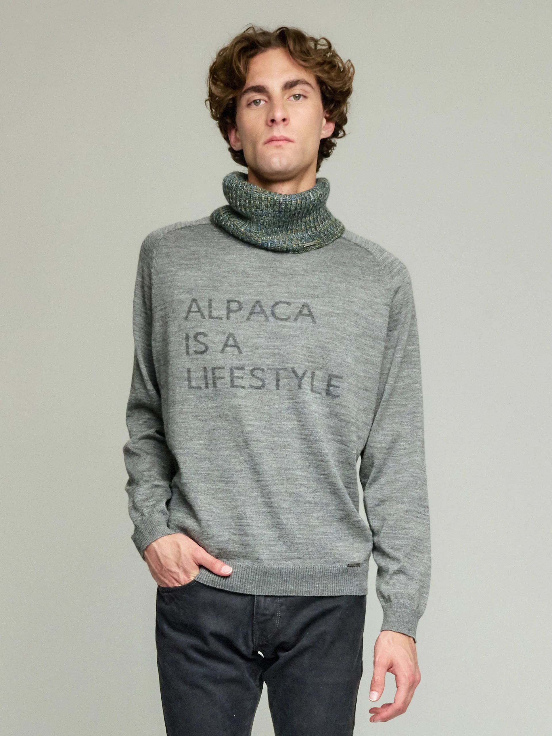 Ubicate Neck Scarf Baby Alpaca Color Turquoise - Image 4