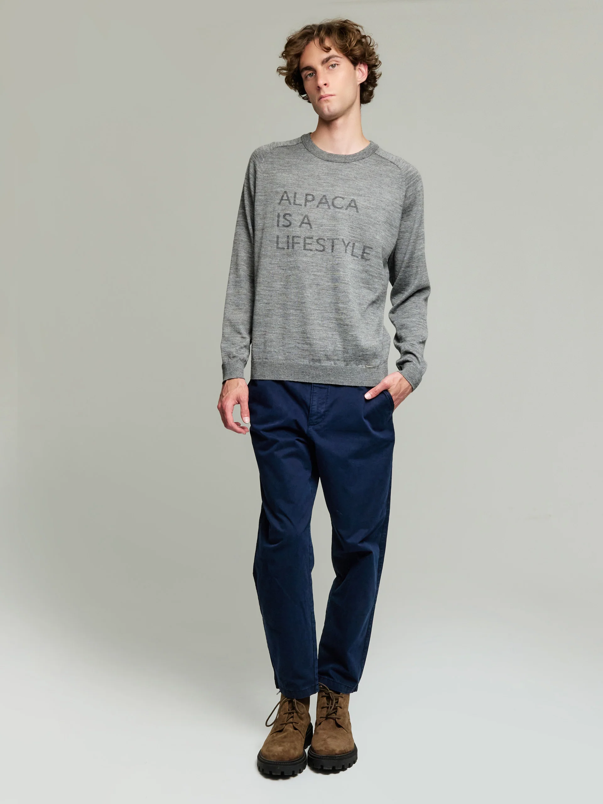 Yours Sweater Baby Alpaca Color Grey - Image 4