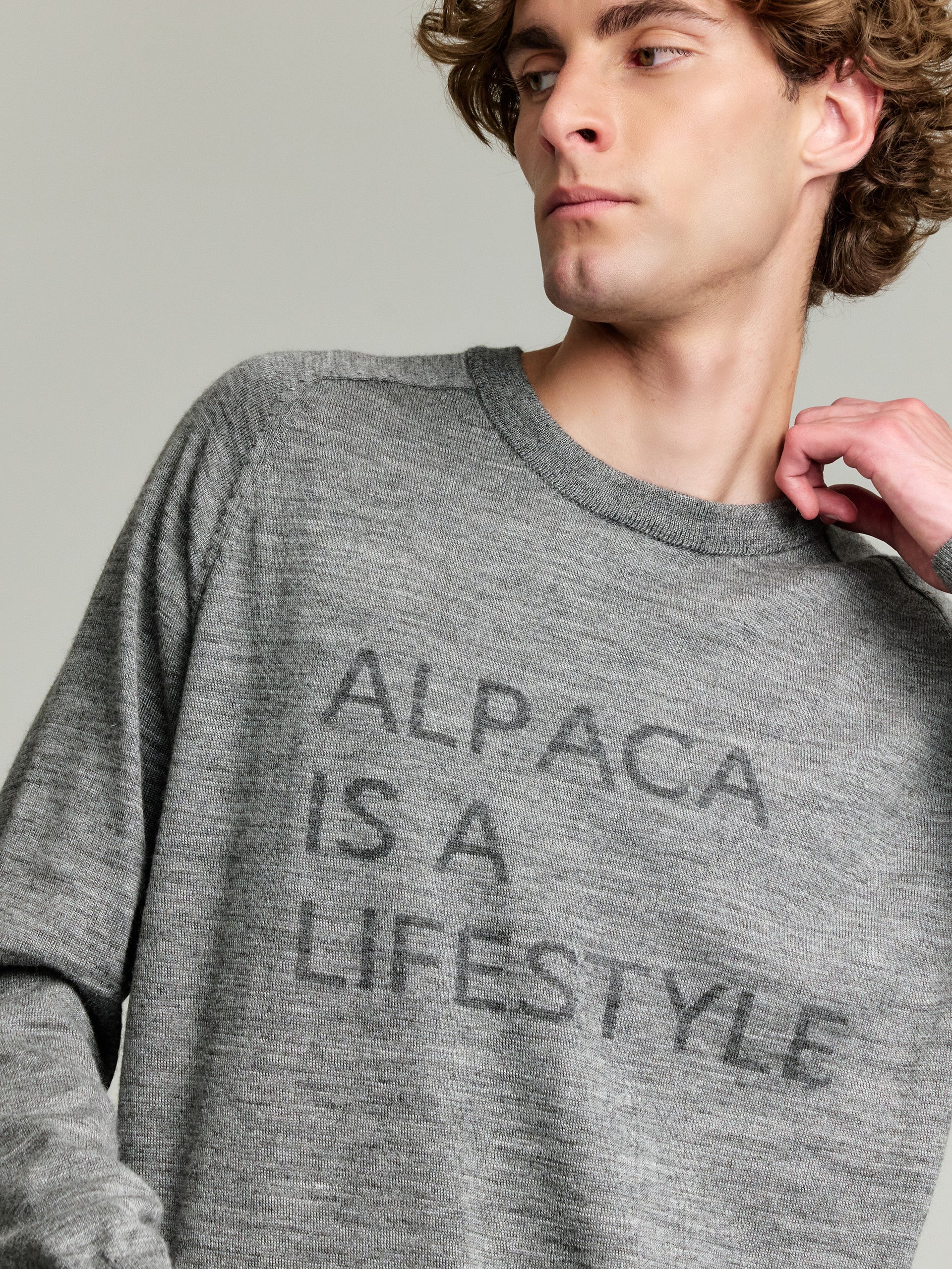 Yours Sweater Baby Alpaca Color Grey - Image 5